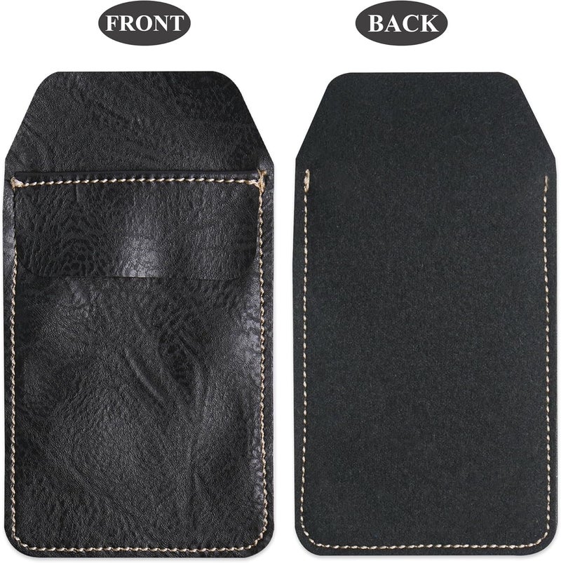 Haecsfl 2 Pieces PU Leather Pocket Protector,Pen Pouch Holder Organizer for Shirts, Lab Coats, Pants - Multi-Purpose - Holds Pens, Pointers, Pencils, and Notes(2-Black) - Image 3